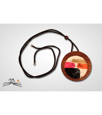 CHAT D'OR - COLLIER BOIS ROND